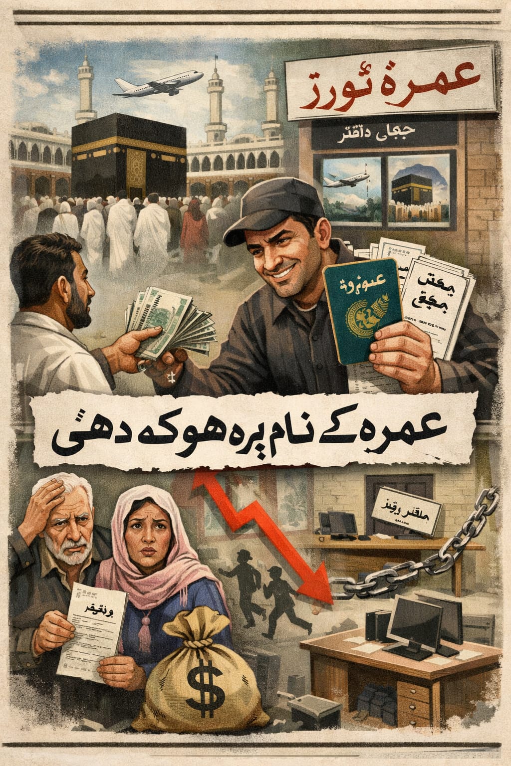 عمرہ کے نام پر دھوکہ دہی، 16 لاکھ روپے ہڑپ لئے 2/ایجنٹوں کے خلاف مقدمہ درج