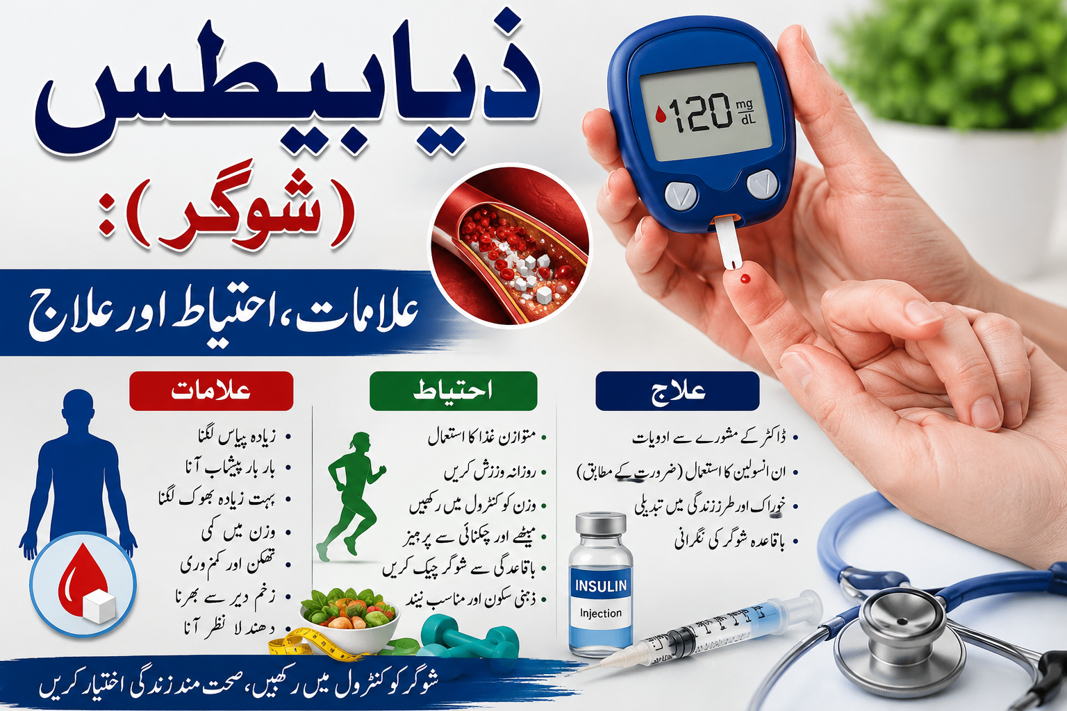 ذیابیطس (شوگر): علامات، احتیاط اور علاج