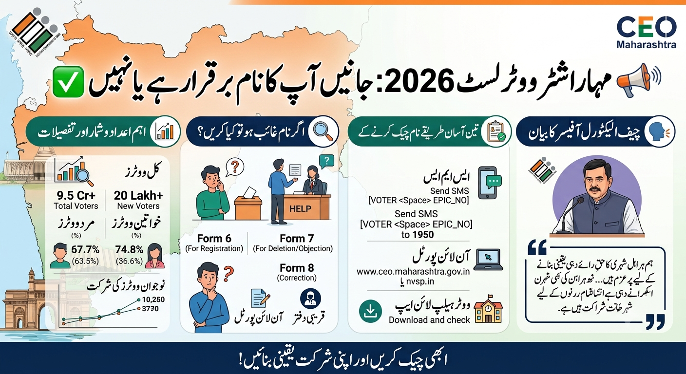 مہاراشٹر ووٹر لسٹ 2026: جانیں آپ کا نام برقرار ہے یا